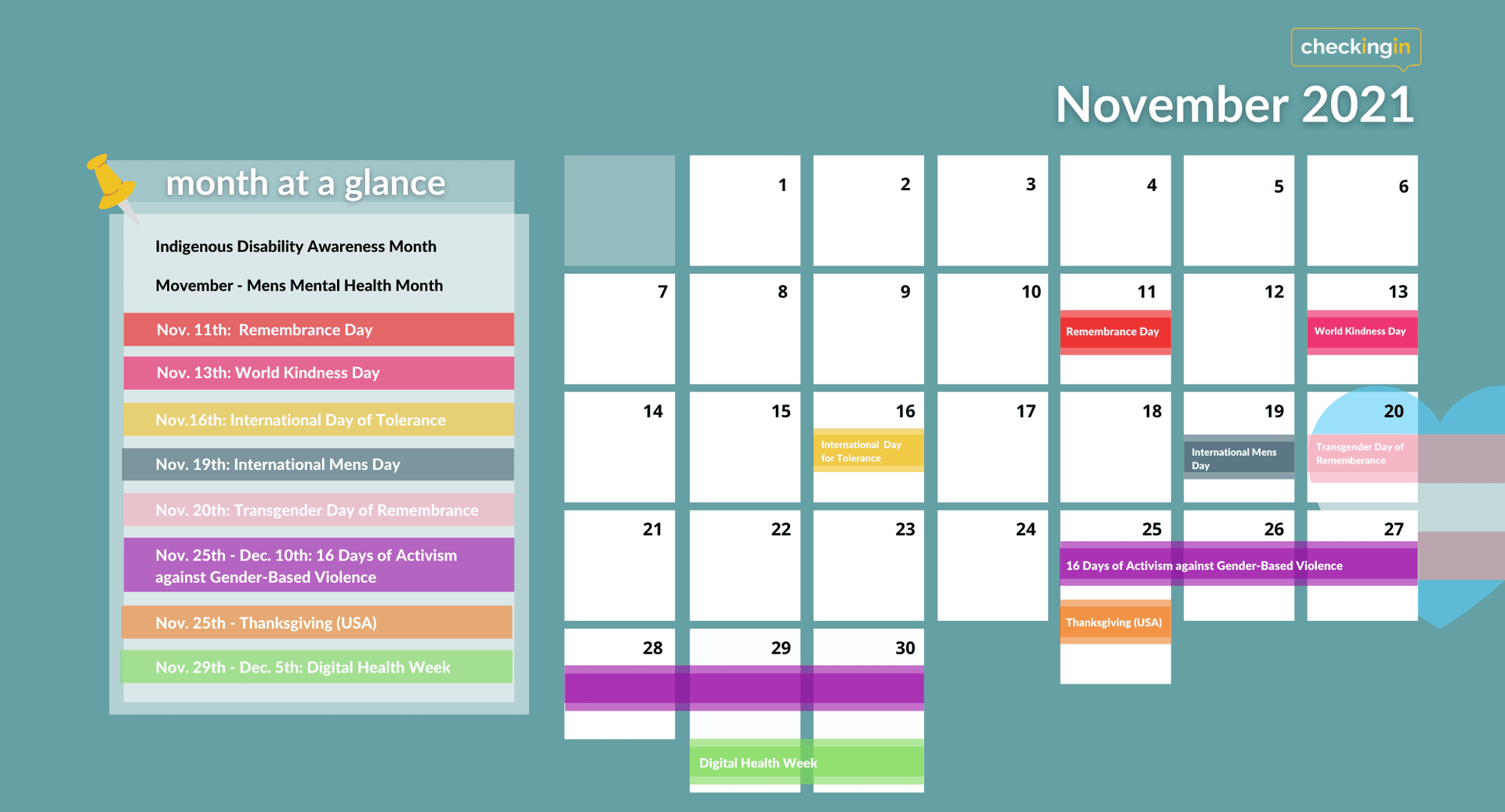 November 2021 Employee Engagement Calendar
